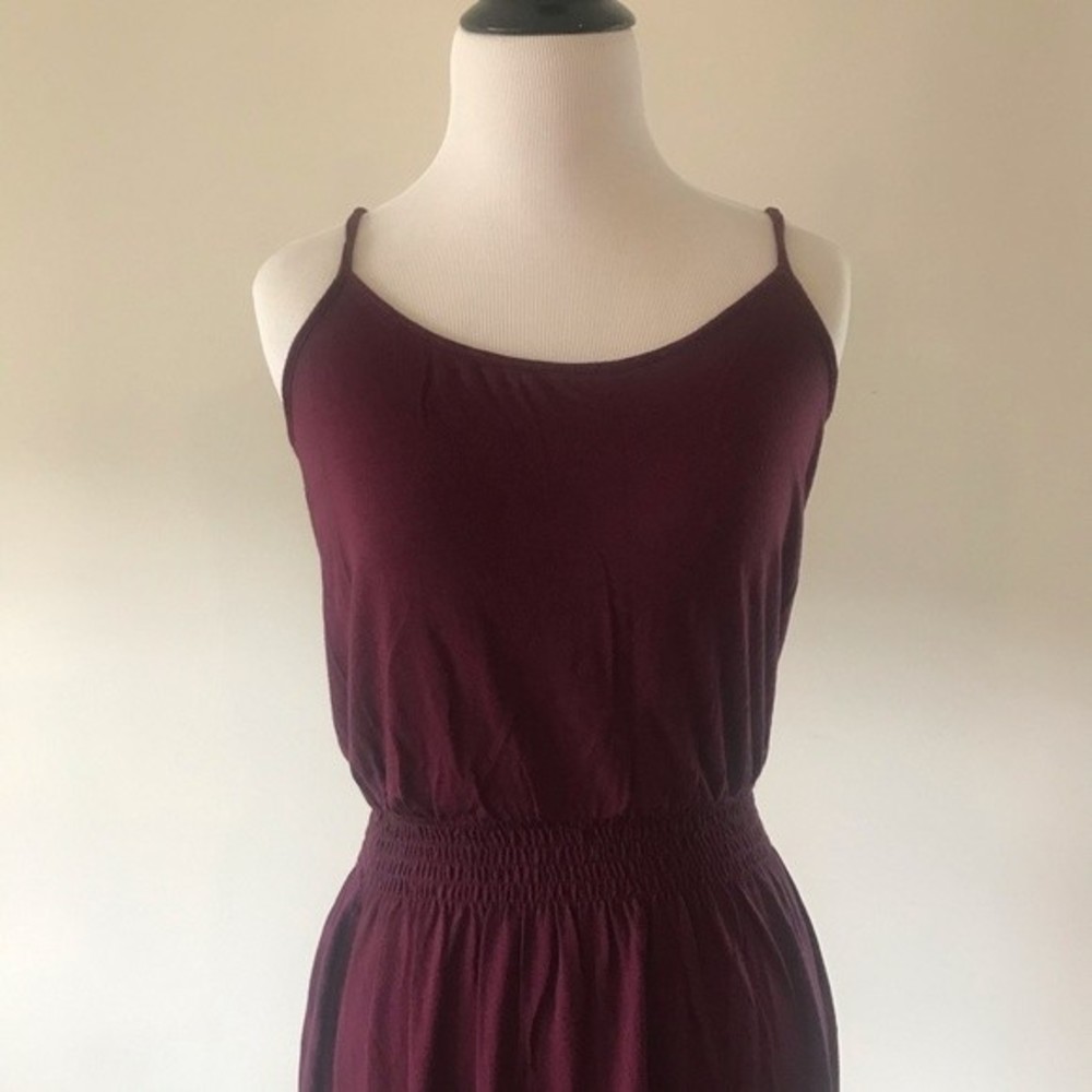 H&M Burgundy Red Sleeveless Cinched Waist Dress - Small - Picture 2 of 7